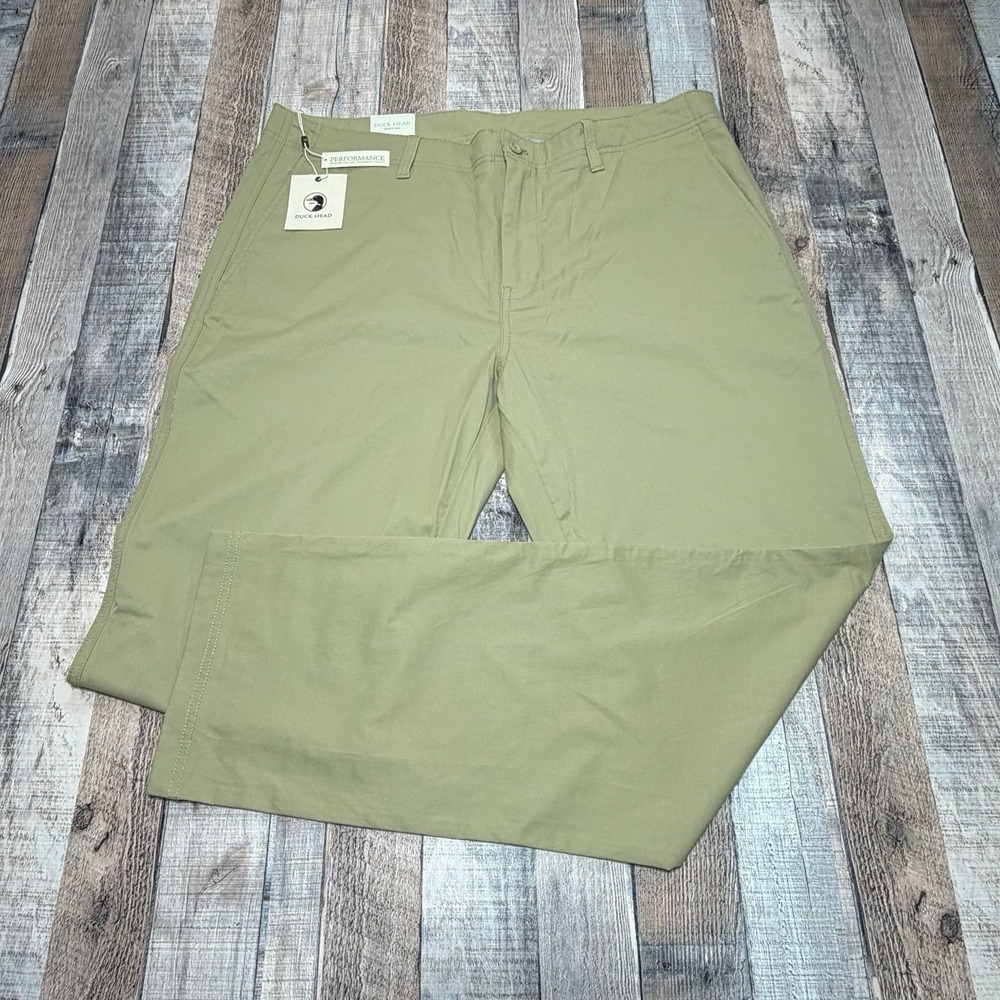 NWT Duck Head Performance Pants Mens 38x32 Khaki Stretch Chino Casual